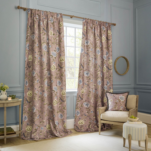 Porcelain Garden Pencil Pleat, Blush - Ready Made Curtains - Image 3